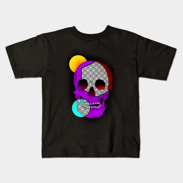 Geometric skull Kids T-Shirt by Jakoboc art